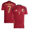 Maillot de Supporter Belgique De Bruyne 7 Domicile Euro 2024 Pour Homme